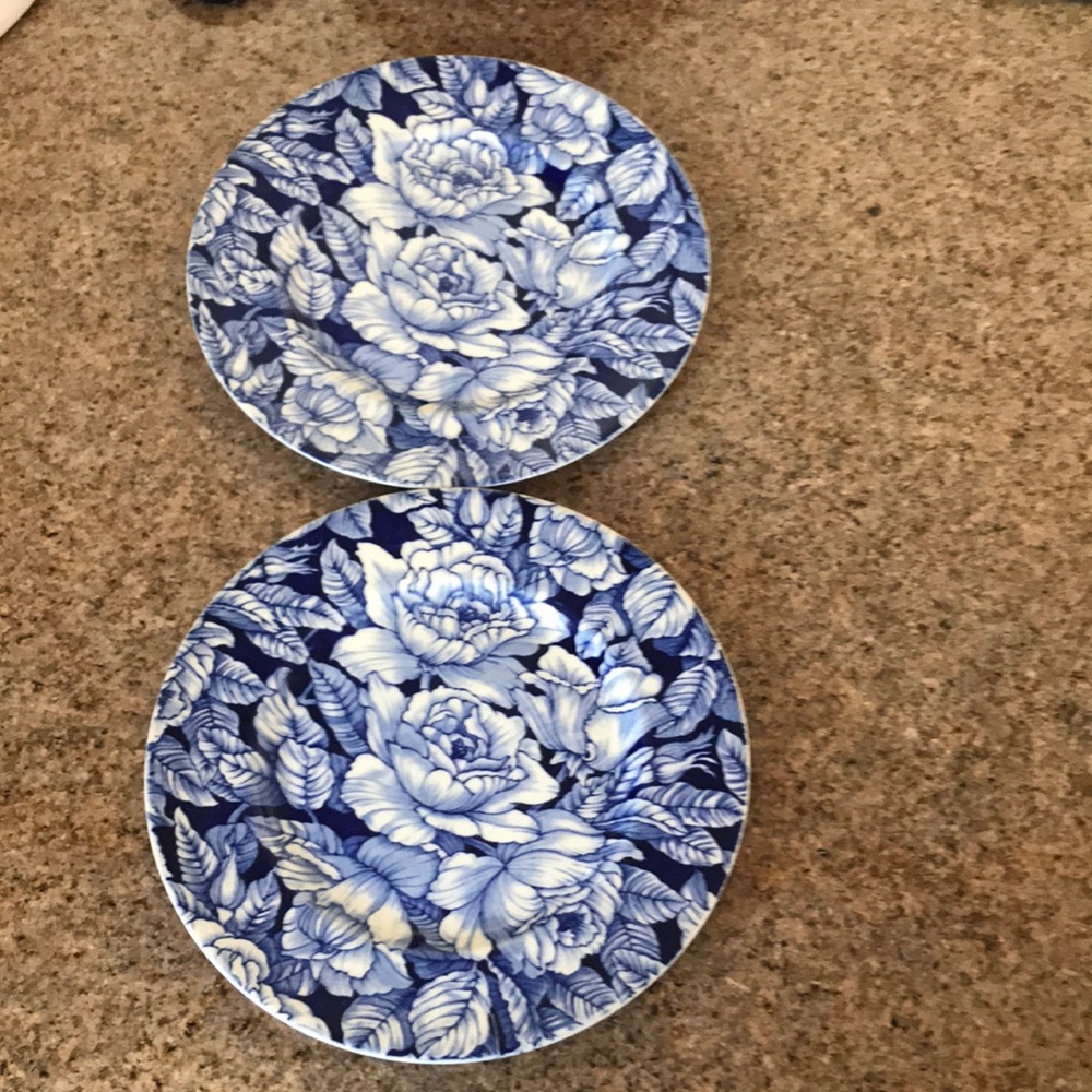 Bermuda Blue / Myott Son & Co / England / cobalt blue / floral / 9"